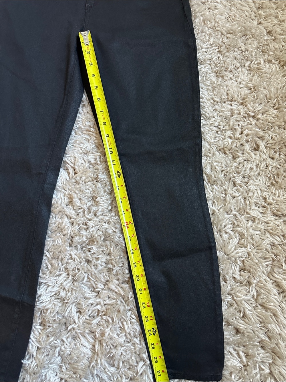 PAIGE Black Coated Jeans with High Rise Waist - Picture 3 of 5